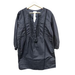 Tommy Bahama Salina Key Organic Poplin Dress Black M NWT Vacation Beach Boho